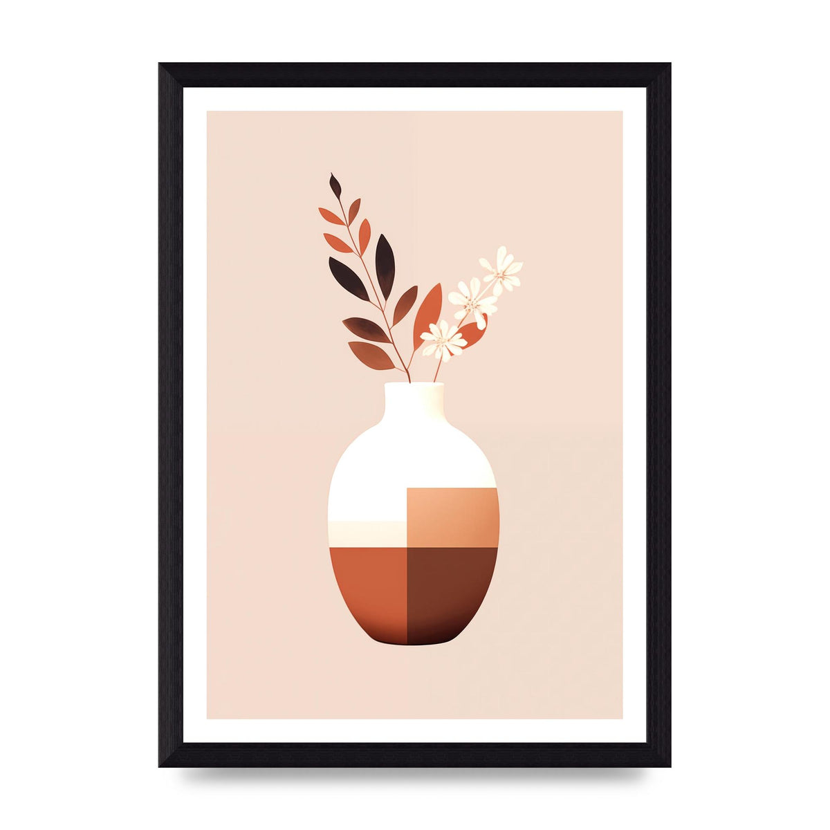 Boho Vase Simplicity Clean Riso Print