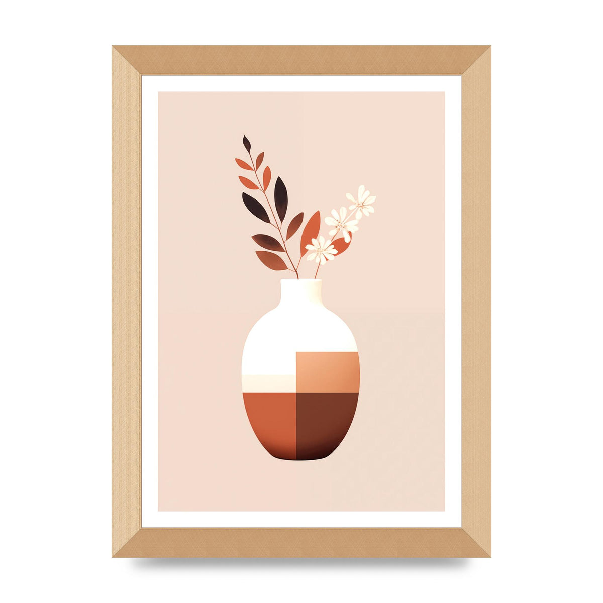 Boho Vase Simplicity Clean Riso Print