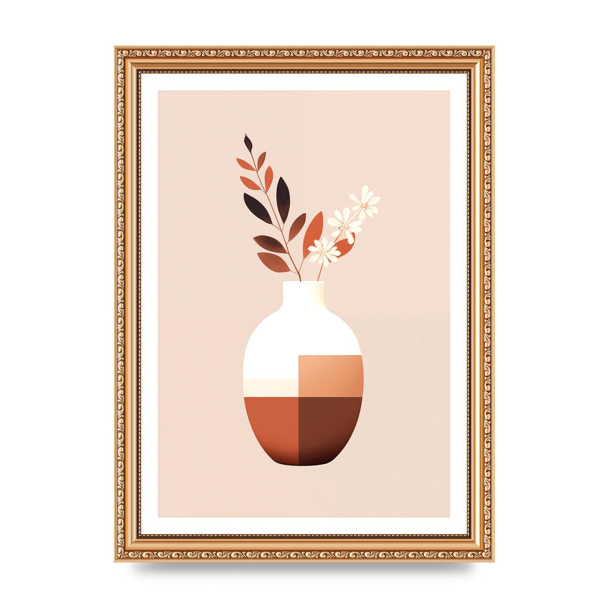 Boho Vase Simplicity Clean Riso Print
