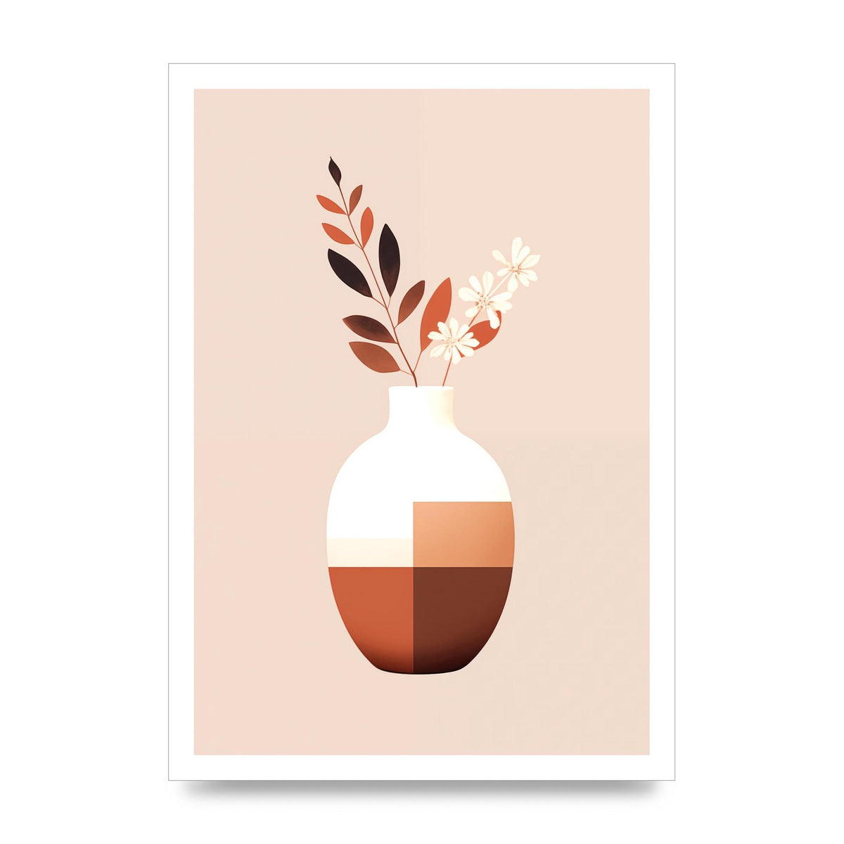 Boho Vase Simplicity Clean Riso Print