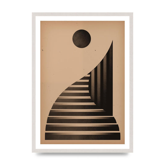 Step-Up Minimalism Bold Black Lines, print in an A2 white saw cut grain frame