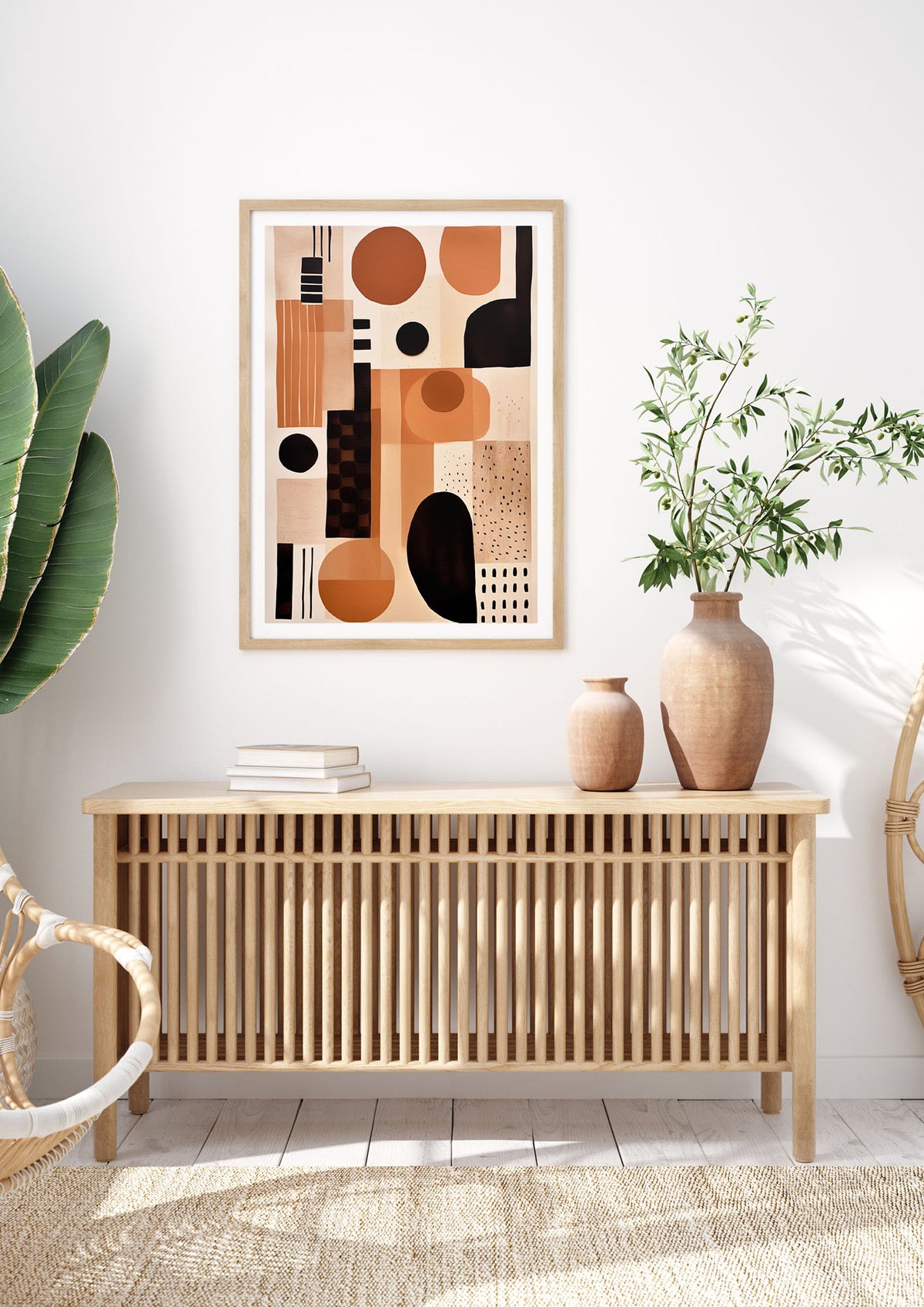 Cream Boho Abstraction Minimalist Art