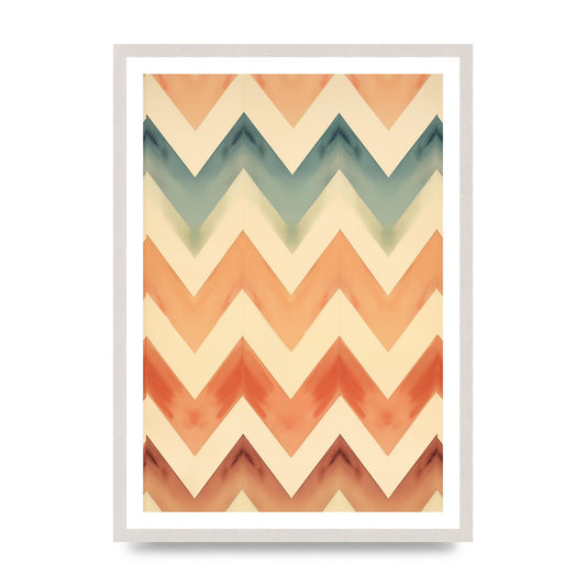 Boho Chevron Art in Cream and Brown
