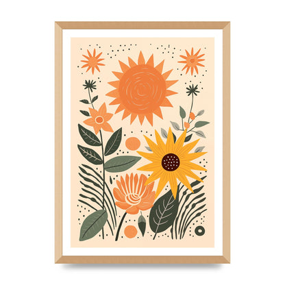 Celestial Boho Calm Sun and Moon Art