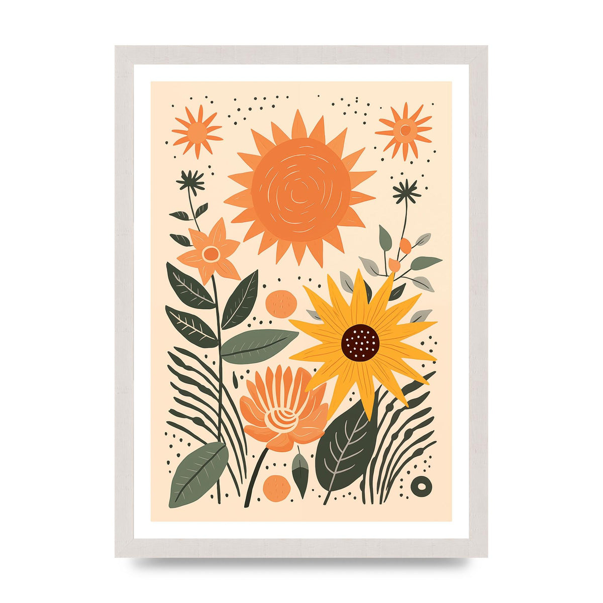 Celestial Boho Calm Sun and Moon Art