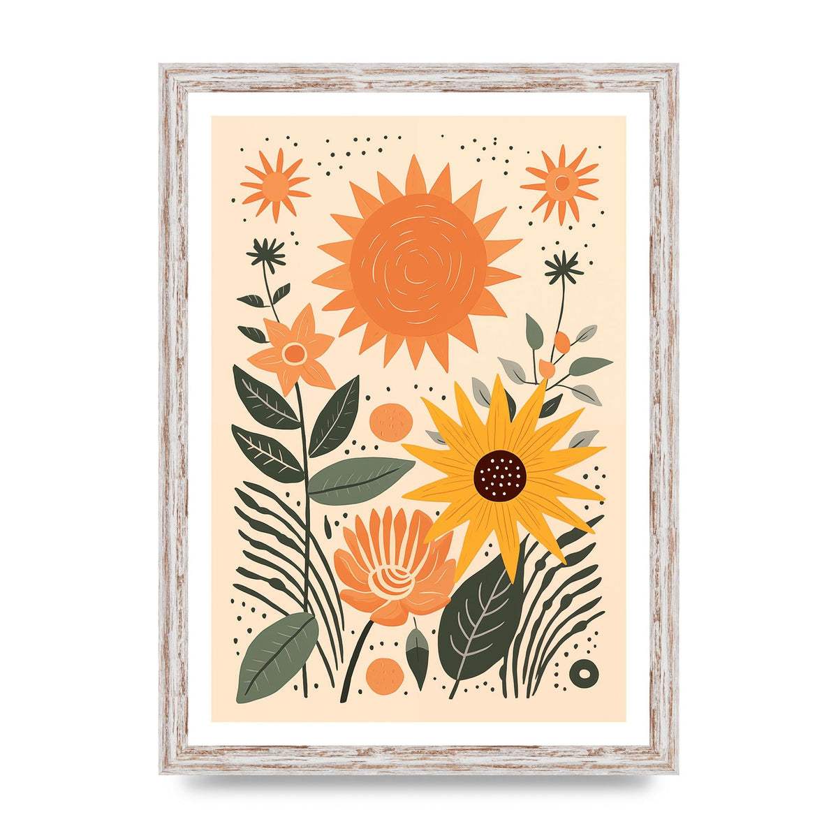 Celestial Boho Calm Sun and Moon Art