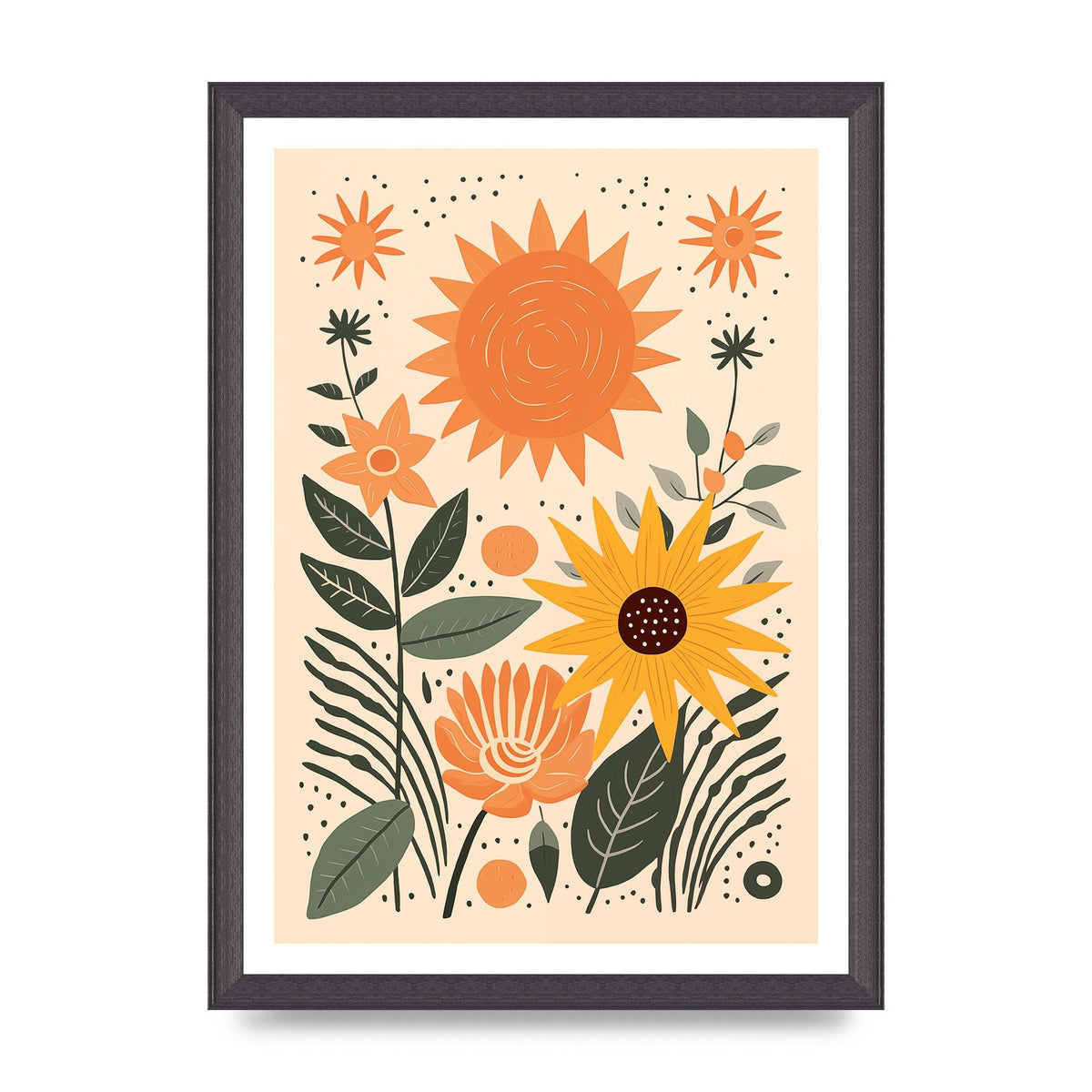 Celestial Boho Calm Sun and Moon Art
