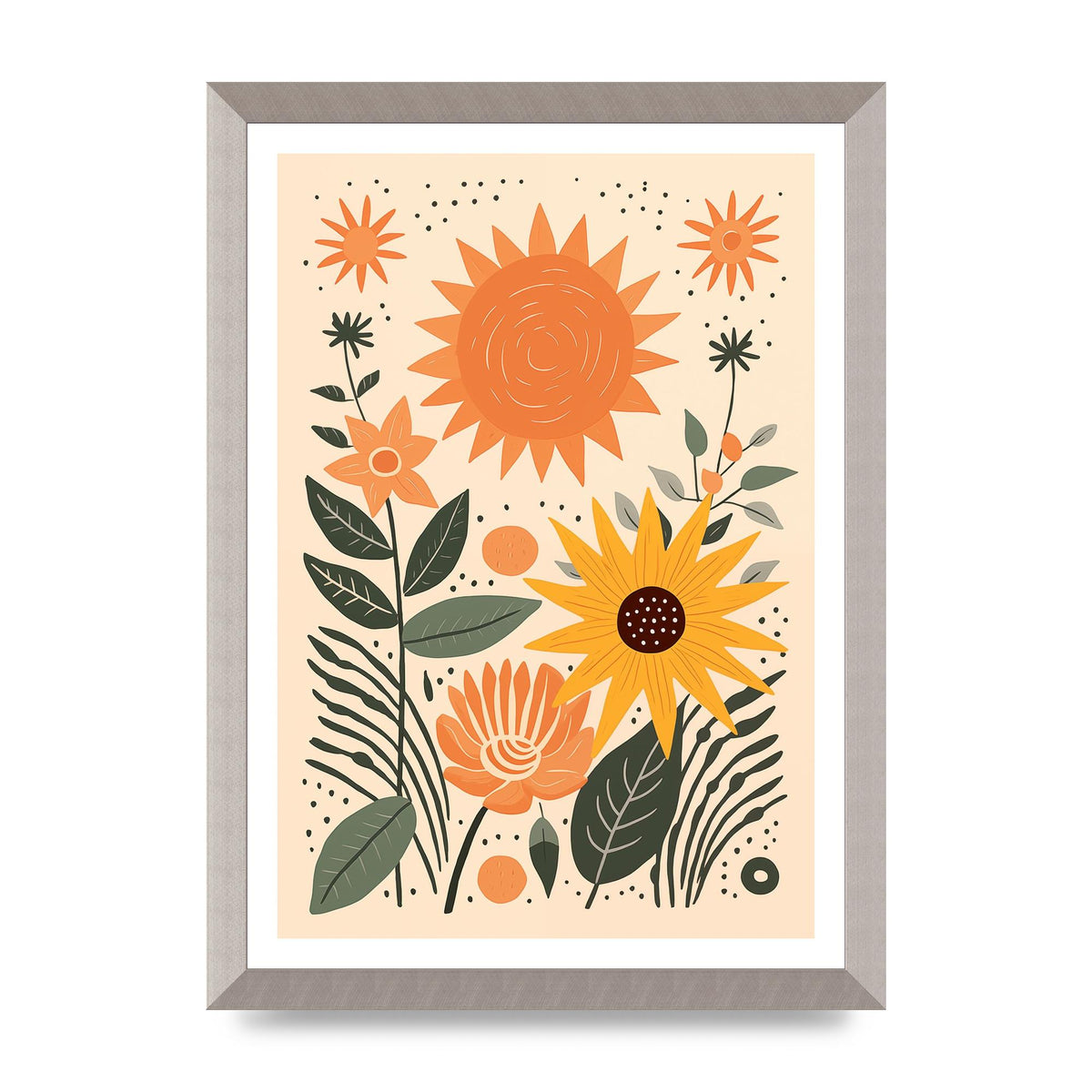 Celestial Boho Calm Sun and Moon Art
