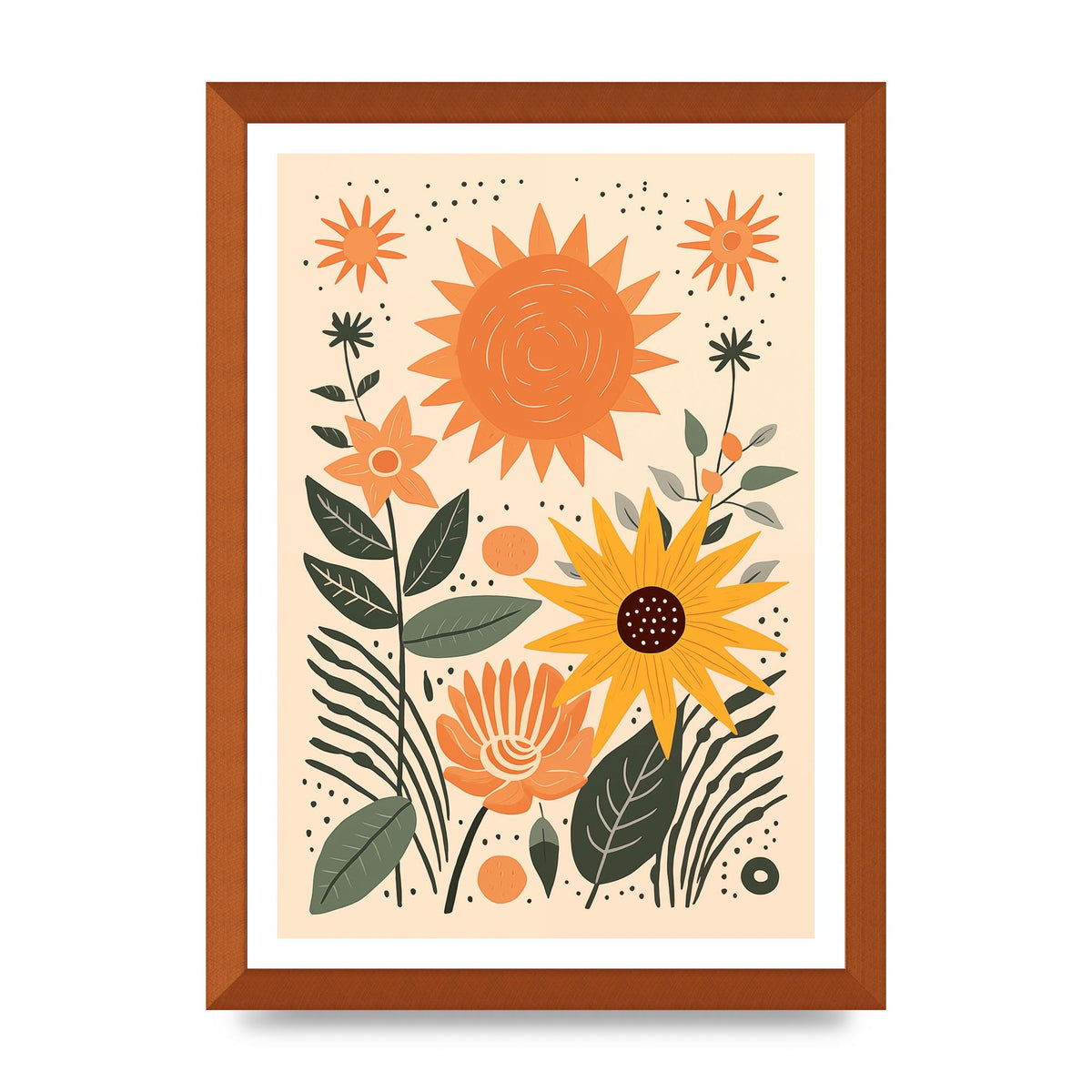Celestial Boho Calm Sun and Moon Art