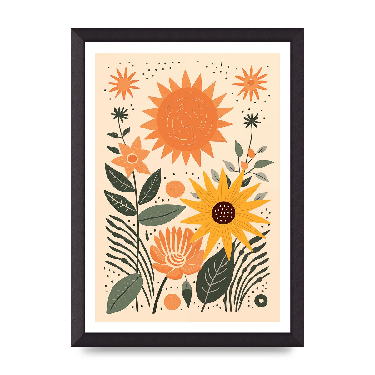 Celestial Boho Calm Sun and Moon Art
