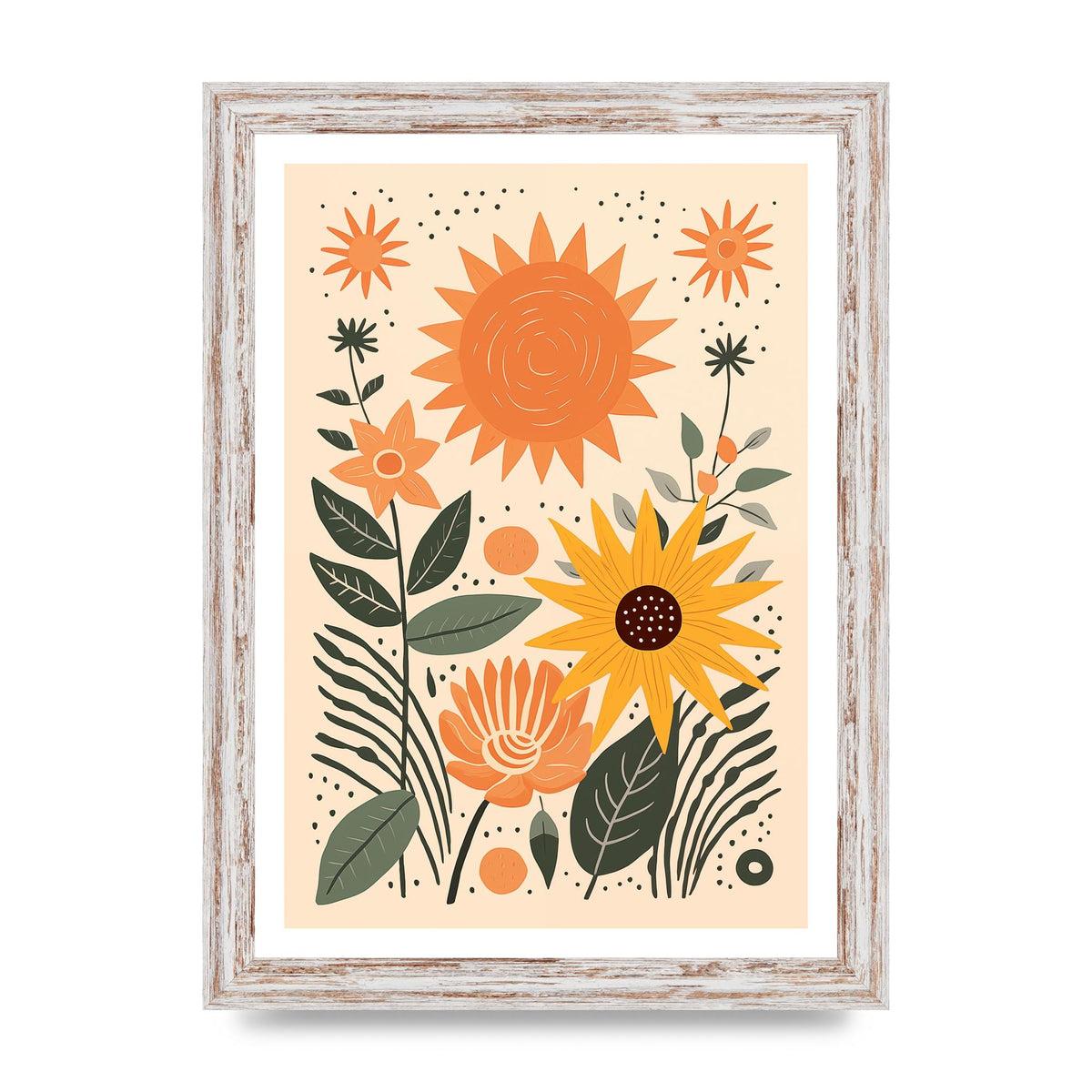Celestial Boho Calm Sun and Moon Art