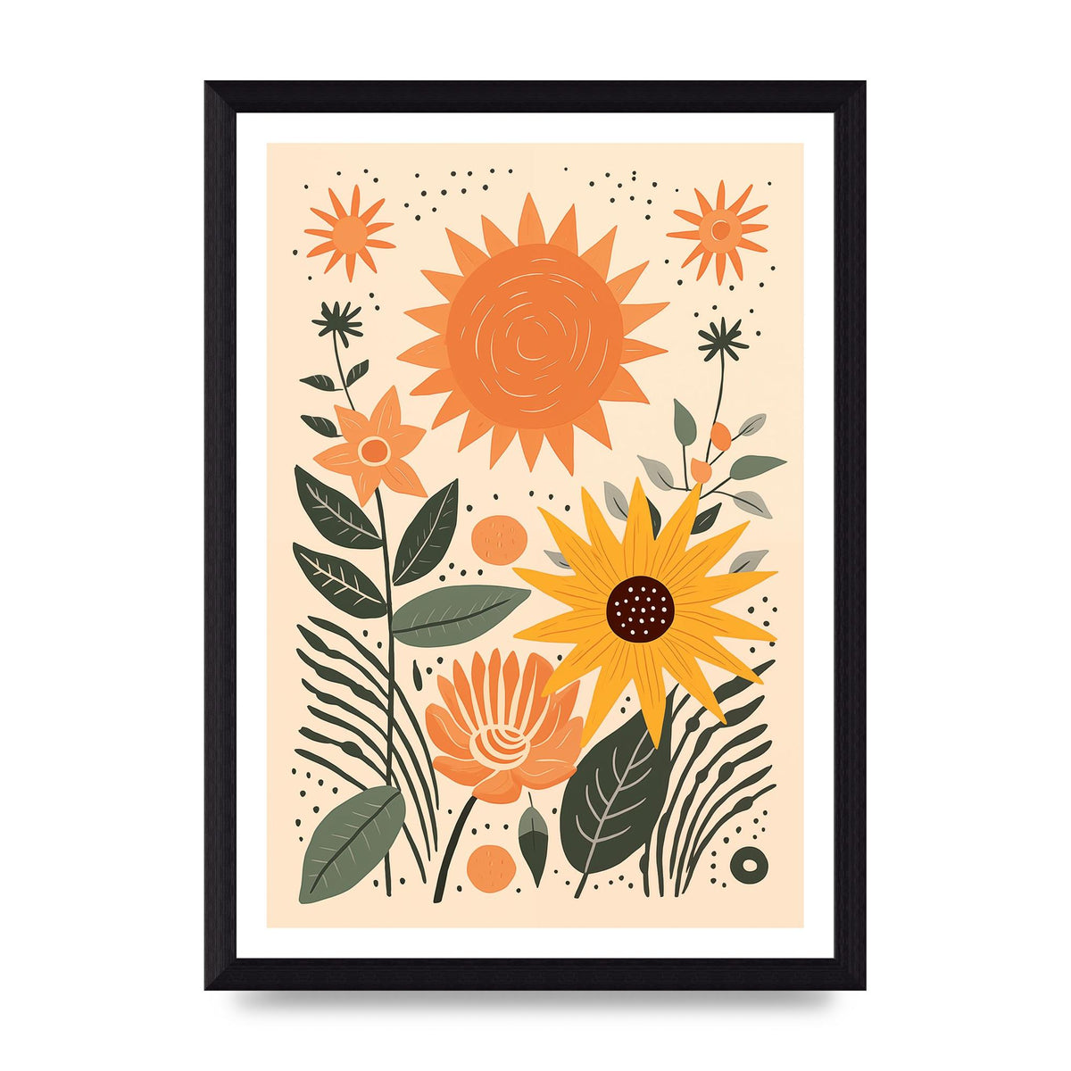 Celestial Boho Calm Sun and Moon Art
