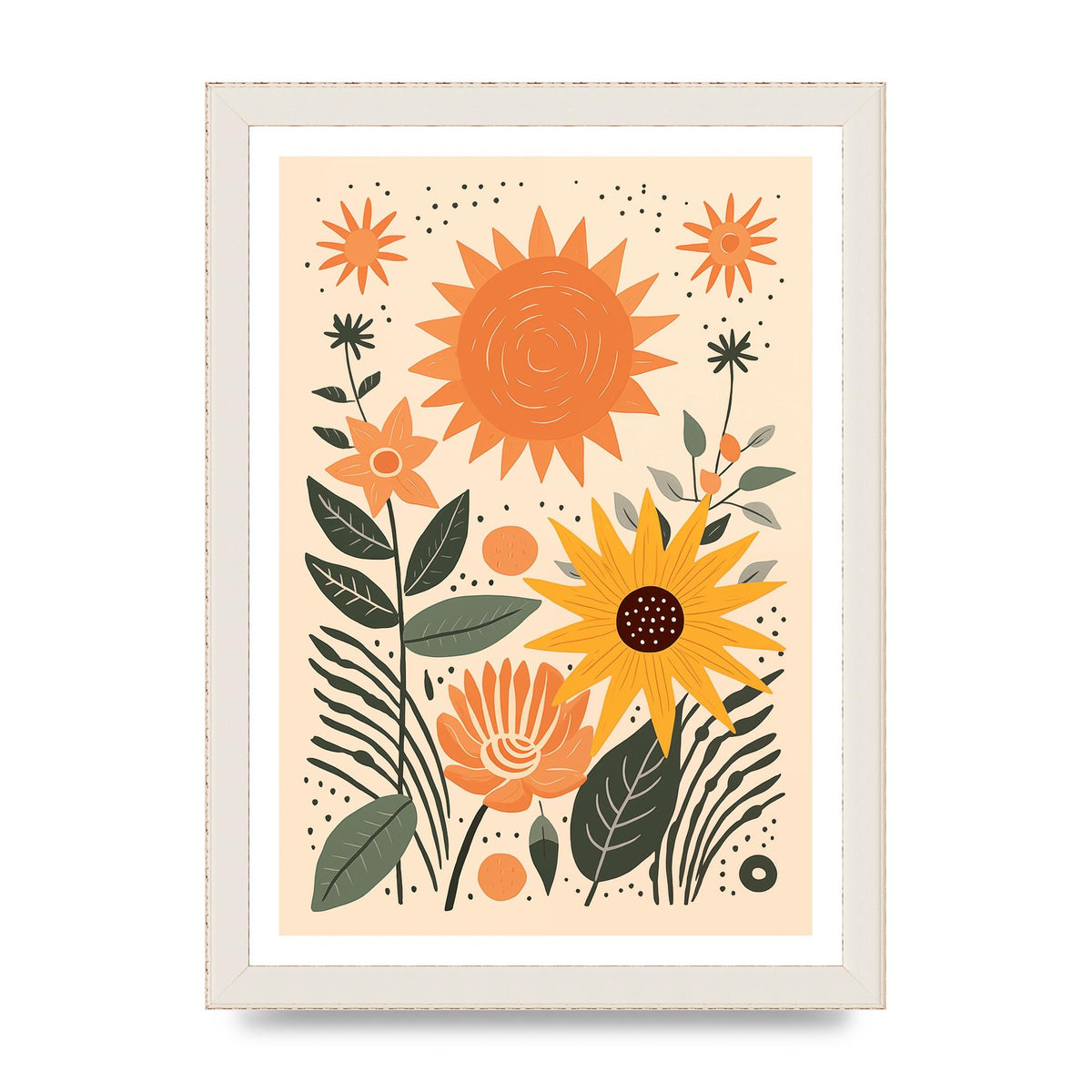 Celestial Boho Calm Sun and Moon Art