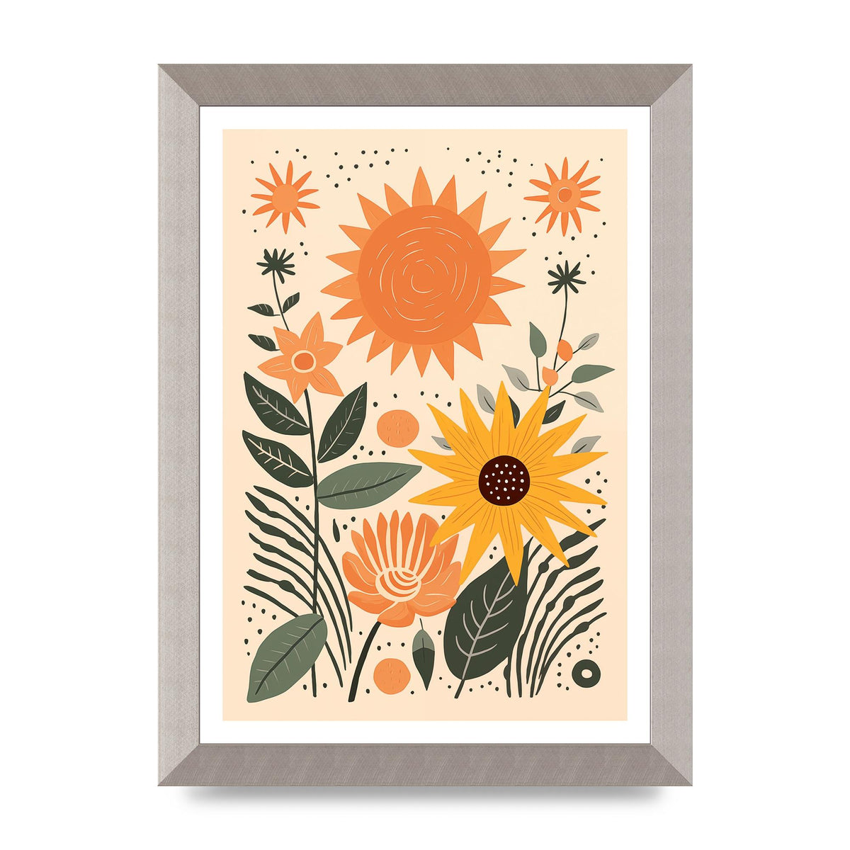 Celestial Boho Calm Sun and Moon Art