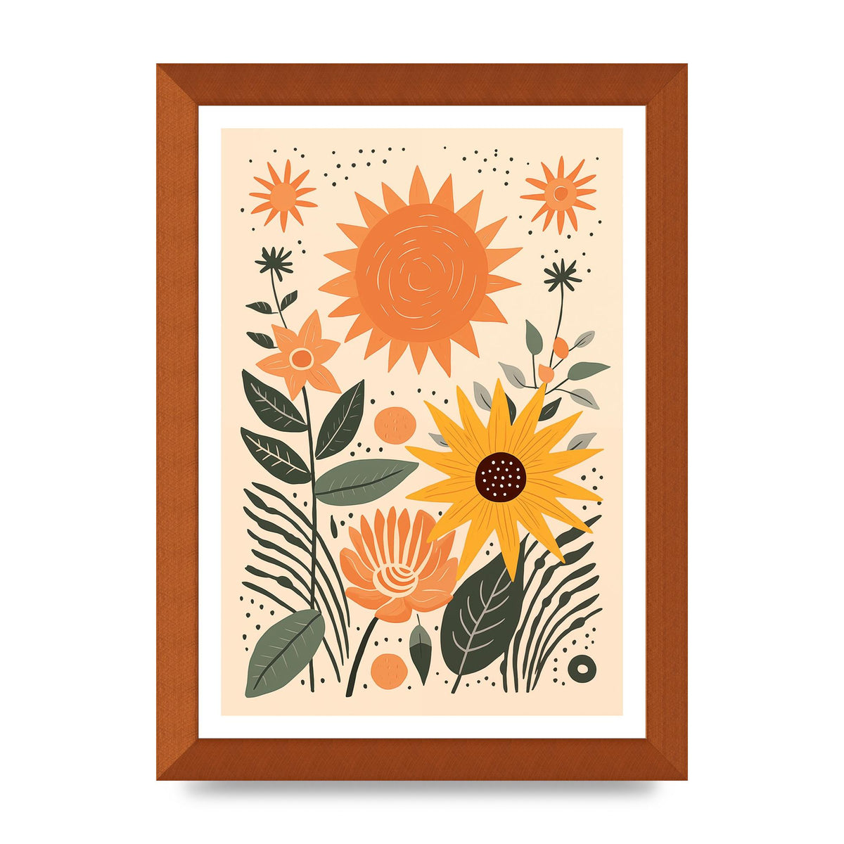 Celestial Boho Calm Sun and Moon Art
