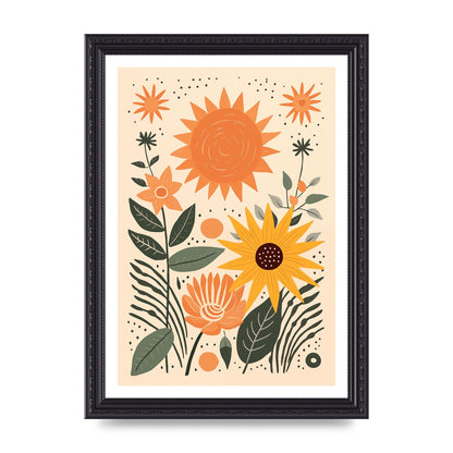 Celestial Boho Calm Sun and Moon Art