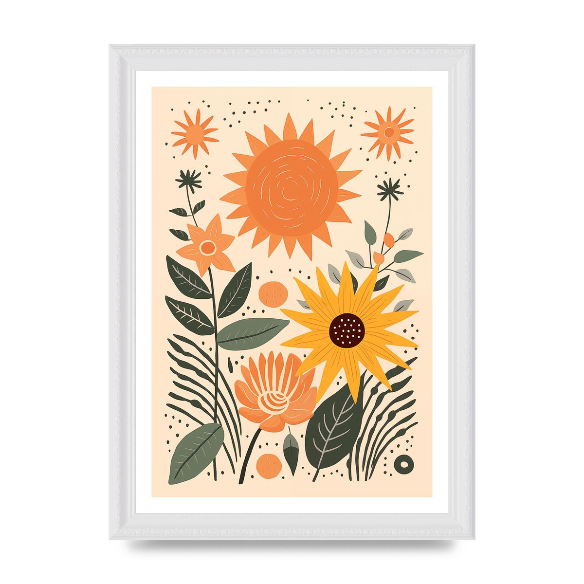 Celestial Boho Calm Sun and Moon Art