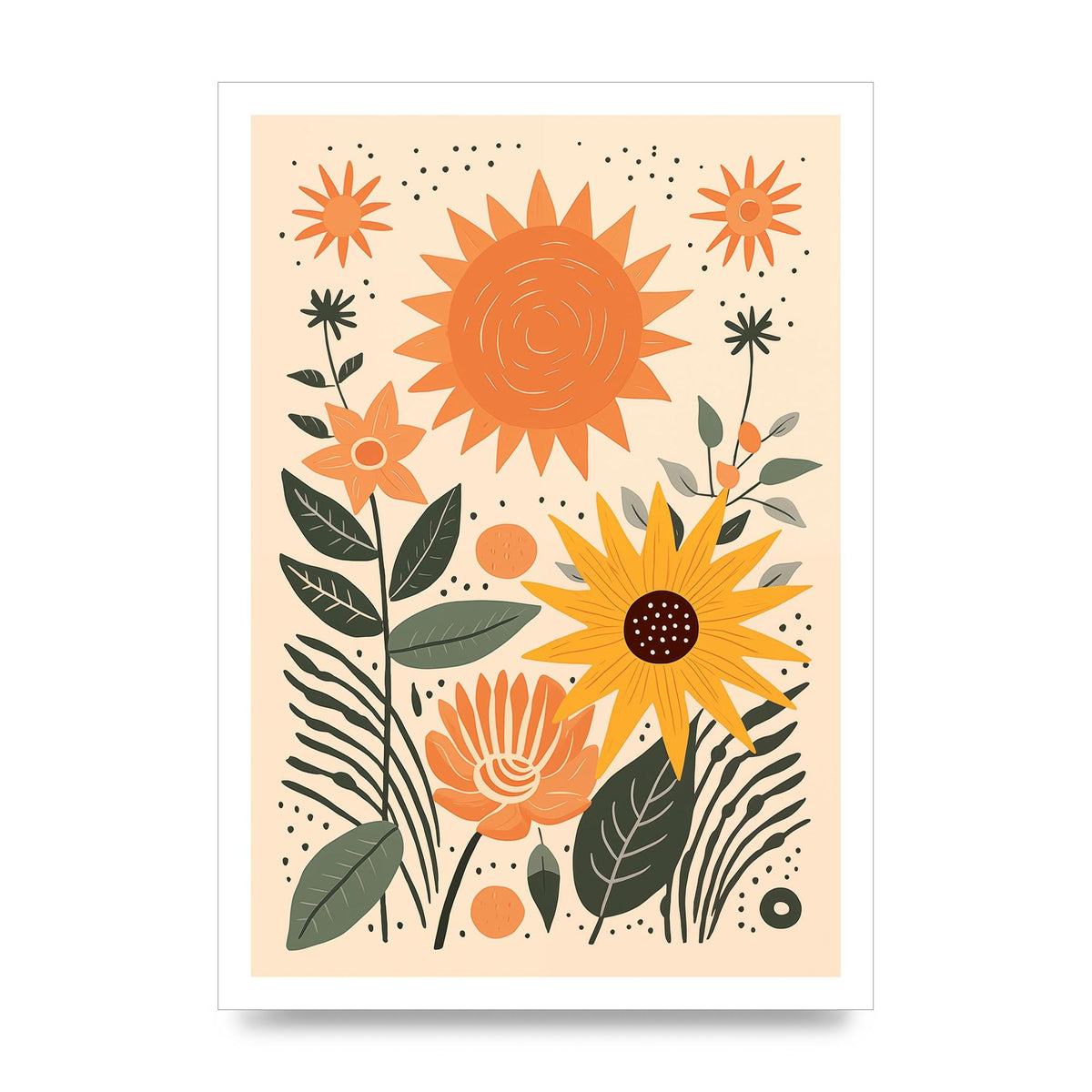 Celestial Boho Calm Sun and Moon Art