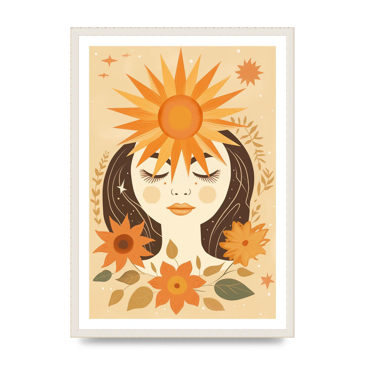 Elegant Boho Sun and Moon Print