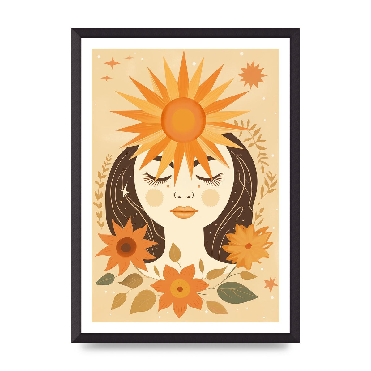 Elegant Boho Sun and Moon Print
