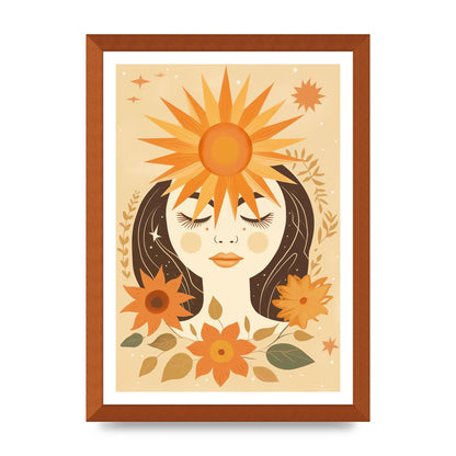 Elegant Boho Sun and Moon Print