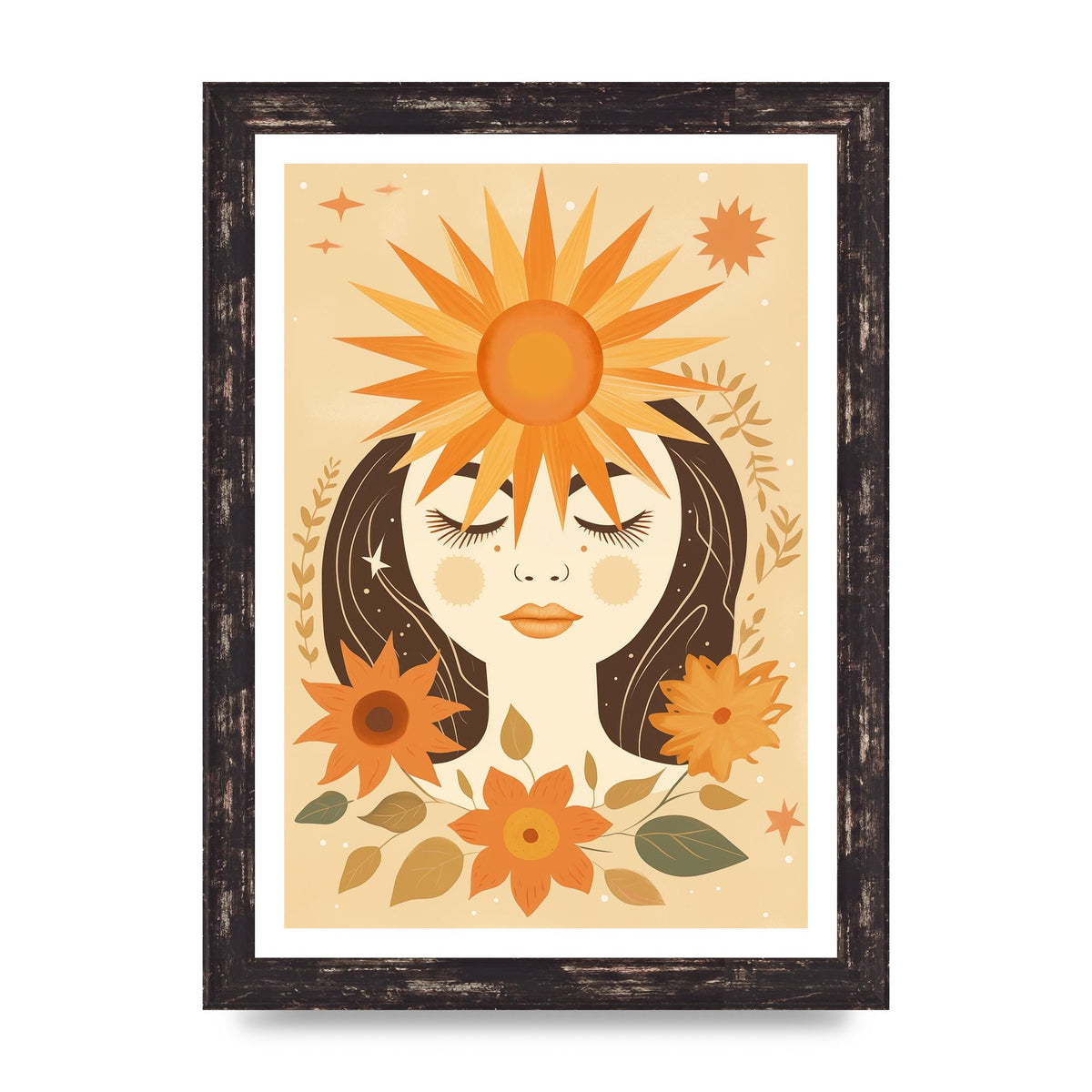 Elegant Boho Sun and Moon Print