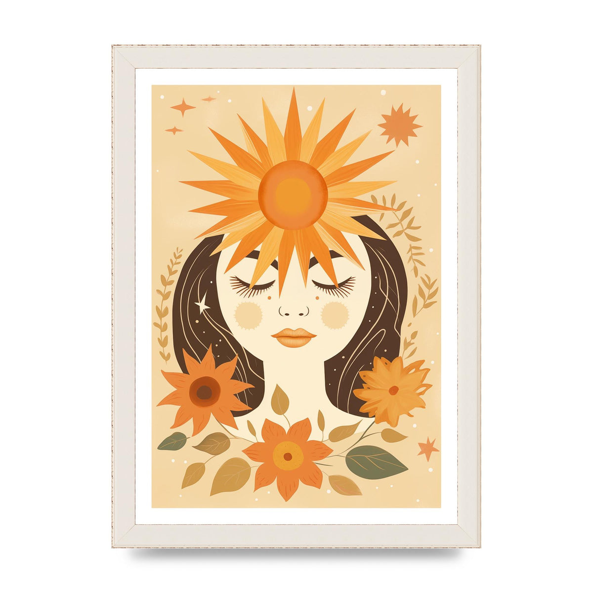 Elegant Boho Sun and Moon Print
