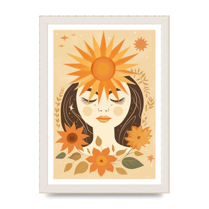 Elegant Boho Sun and Moon Print
