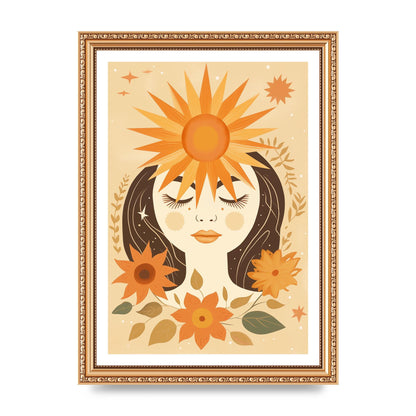 Elegant Boho Sun and Moon Print