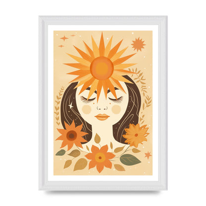 Elegant Boho Sun and Moon Print