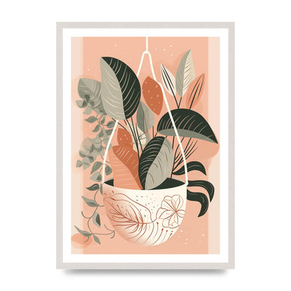 Serene Boho Planter Neutral Riso Illustration