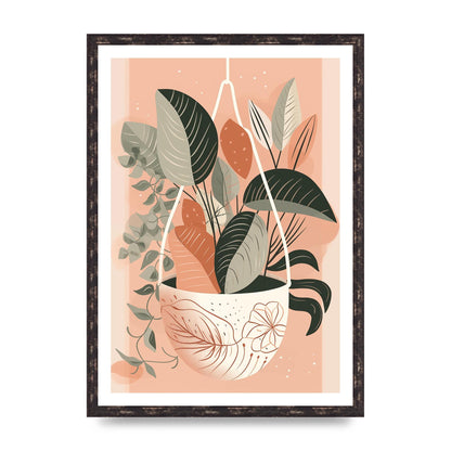 Serene Boho Planter Neutral Riso Illustration