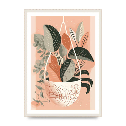 Serene Boho Planter Neutral Riso Illustration