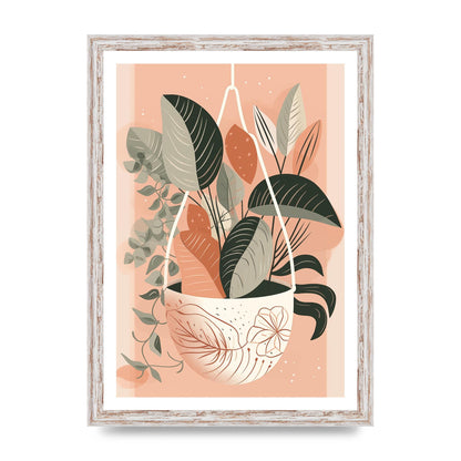 Serene Boho Planter Neutral Riso Illustration