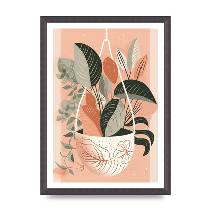 Serene Boho Planter Neutral Riso Illustration