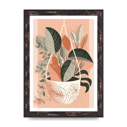 Serene Boho Planter Neutral Riso Illustration