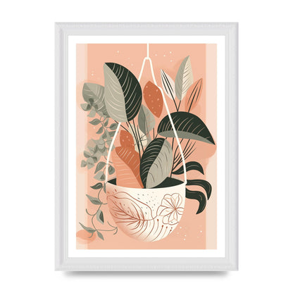 Serene Boho Planter Neutral Riso Illustration