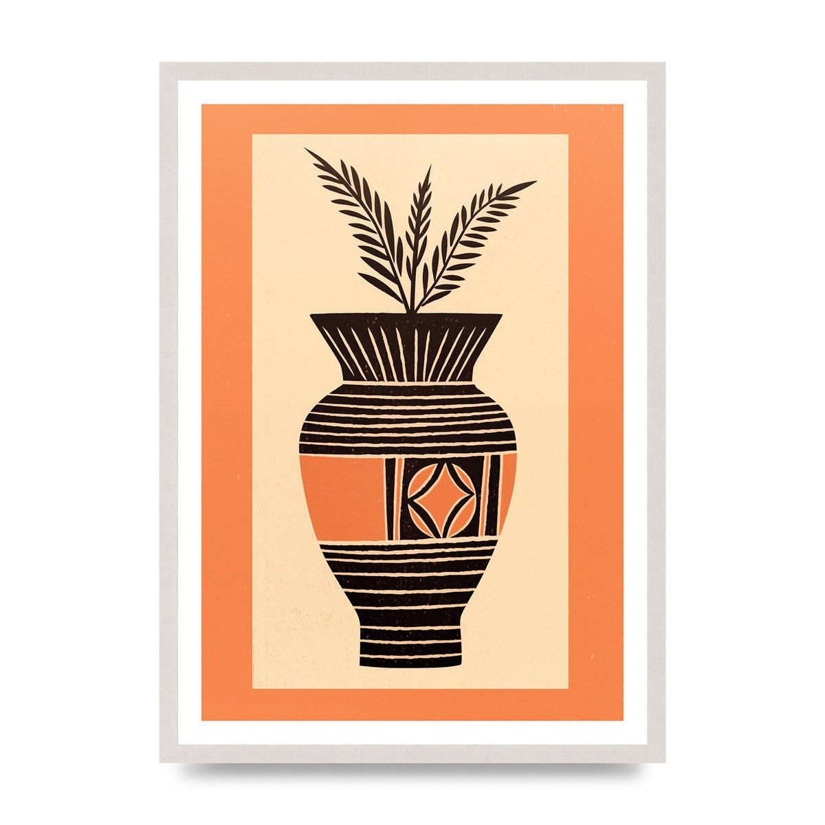 Boho Vase Outline Bold Lines Grainy Finish