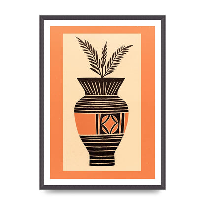 Boho Vase Outline Bold Lines Grainy Finish