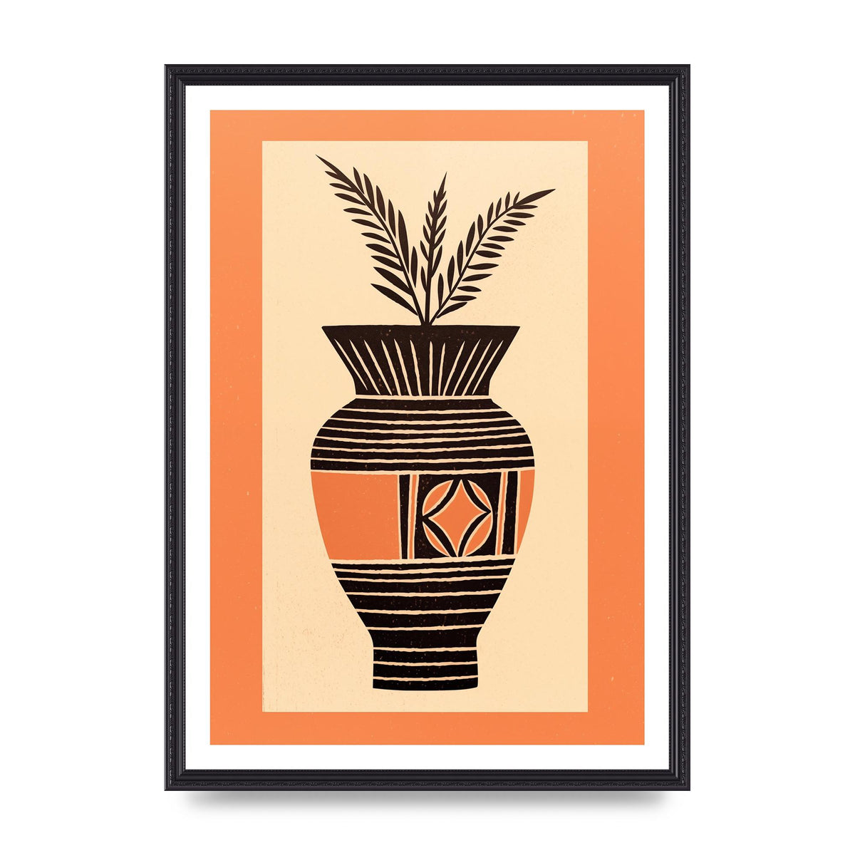 Boho Vase Outline Bold Lines Grainy Finish