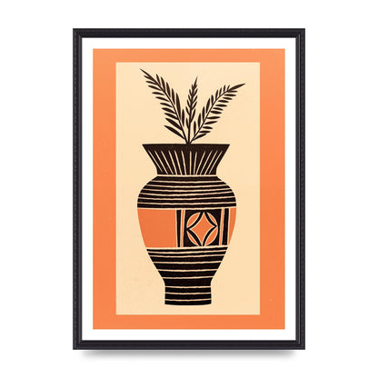 Boho Vase Outline Bold Lines Grainy Finish