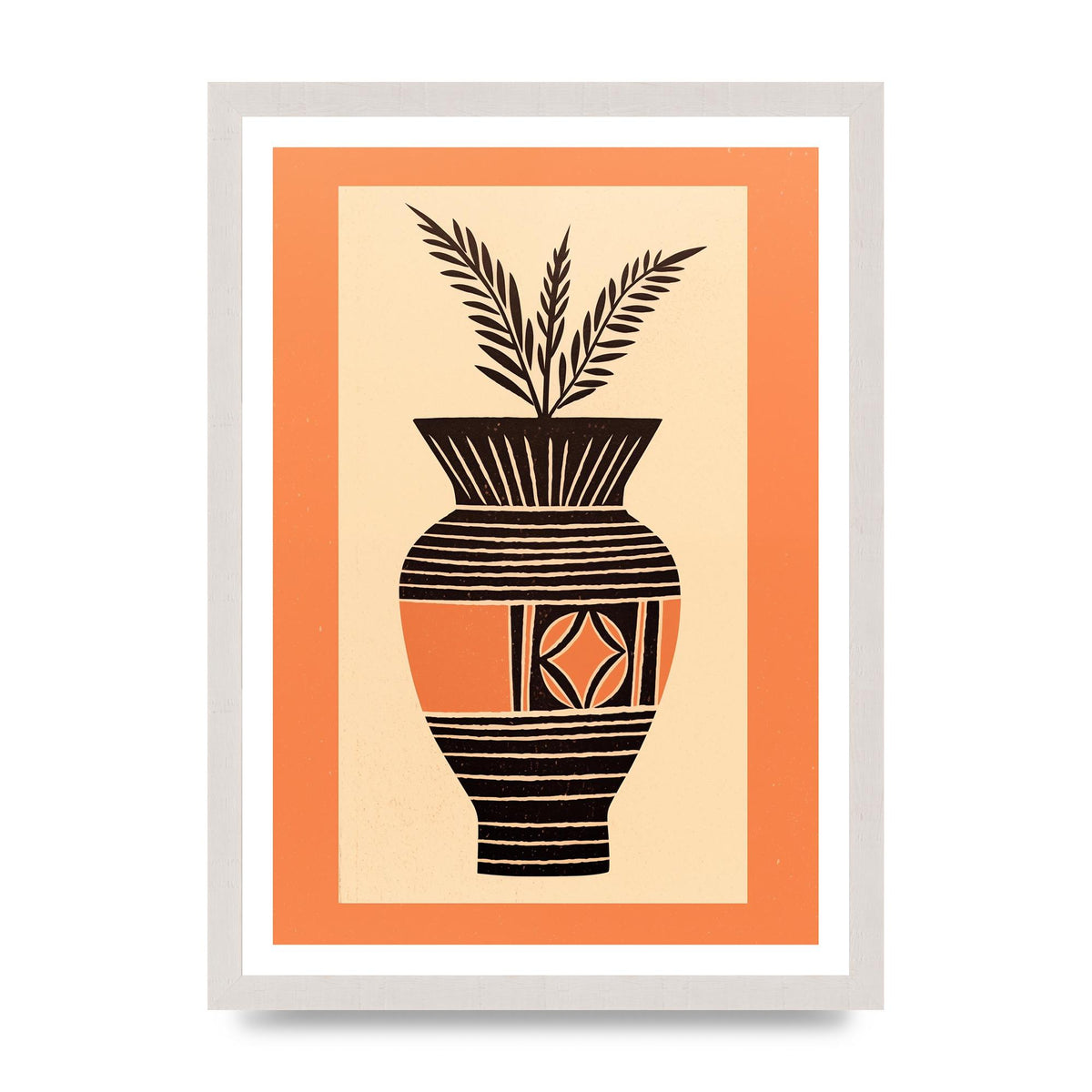 Boho Vase Outline Bold Lines Grainy Finish
