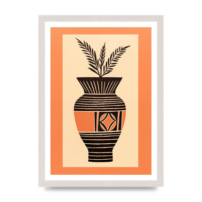 Boho Vase Outline Bold Lines Grainy Finish
