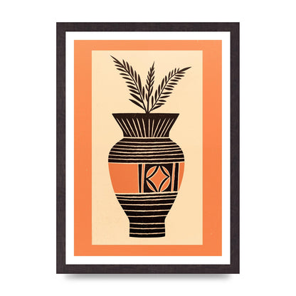 Boho Vase Outline Bold Lines Grainy Finish