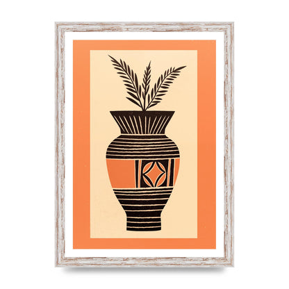 Boho Vase Outline Bold Lines Grainy Finish