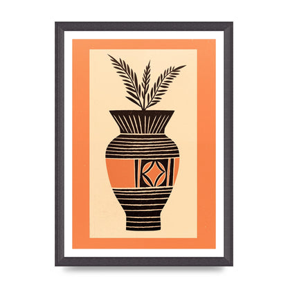 Boho Vase Outline Bold Lines Grainy Finish
