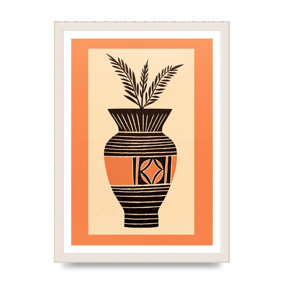 Boho Vase Outline Bold Lines Grainy Finish