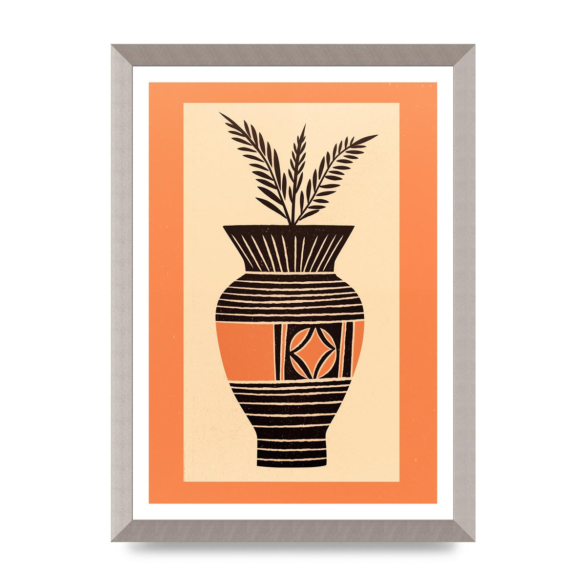 Boho Vase Outline Bold Lines Grainy Finish