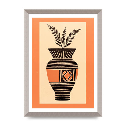 Boho Vase Outline Bold Lines Grainy Finish