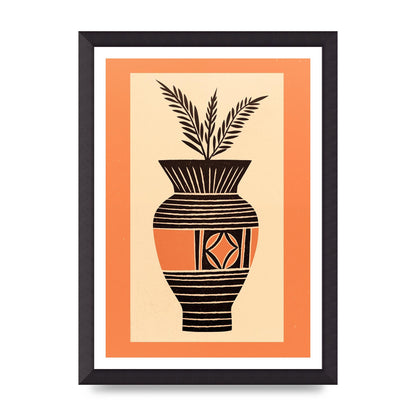 Boho Vase Outline Bold Lines Grainy Finish